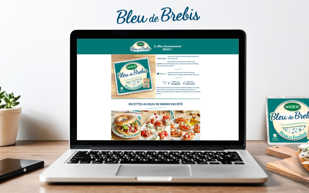 Page web bleu de brebis société